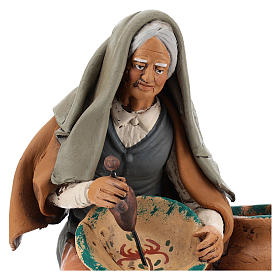 Belén terracota Deruta: Pintora para belén 30 cm terracota decorada Deruta