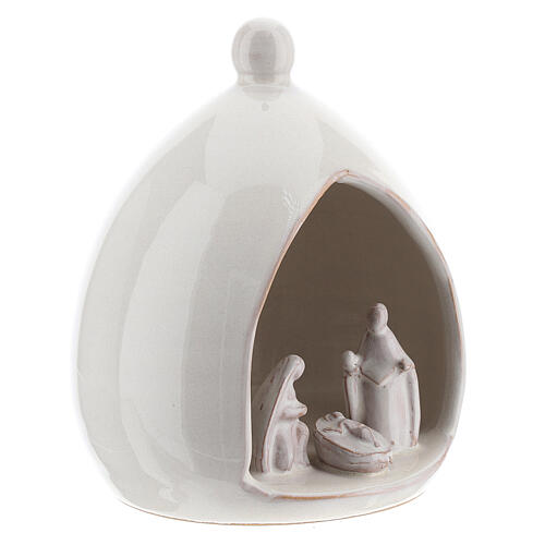Szopka, kropla biała, scena Bożego Narodzenia, 15 cm, terakota Deruta 3
