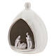 Drop stable with white Holy Family set 15 cm Deruta terracotta s2
