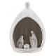 Tropfenförmige Hütte Heilige Familie aus Terrakotta, 18 cm s1