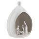 Modern stable with white ceramic Sacred Family set 18 cm Deruta s3