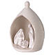 White ceramic Holy Family with stable Deruta 22x16 cm white enamel s2