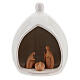 Holy Family in white stable Deruta terracotta 15x10 cm s1