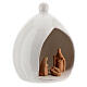White stable with Holy Family in natural Deruta terracotta 15x10 cm s3