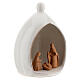 Tropfenförmige Hütte Weihnachtsgeschichte aus Terrakotta weiße Emaille, 13x18 cm s3
