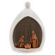 White stable with Holy Family set in Deruta terracotta 13x18 cm s1