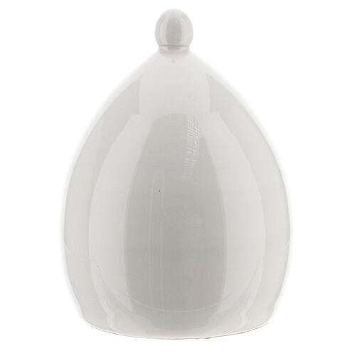 Szopka Bożonarodzeniowa z terakoty z Deruty, biała stajenka, naturalne figury 13x18 cm 4