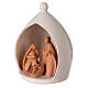 White drop stable with terracotta Holy Family set Deruta 22x16 cm s2