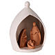 White drop stable with terracotta Holy Family set Deruta 22x16 cm s3