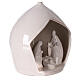 Quadratische Hütte Heilige Familie aus Terrakotta weiße Emaille, 20x18 cm s3