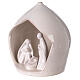 White ceramic Holy Family set square opening Deruta 20x18 cm s2