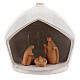 Stable with Holy Family two-toned Deruta terracotta 12x11 cm s1