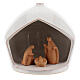 Stable with Nativity set two-toned Deruta terracotta 12x11 cm s1