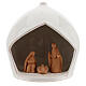 Round stable with Holy Family set Deruta terracotta 16x15 cm s1