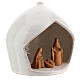 Round stable with Holy Family set Deruta terracotta 16x15 cm s3