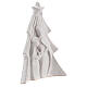 Christmas tree with Holy Family bas-relief in white Deruta terracotta 19x16 cm s3