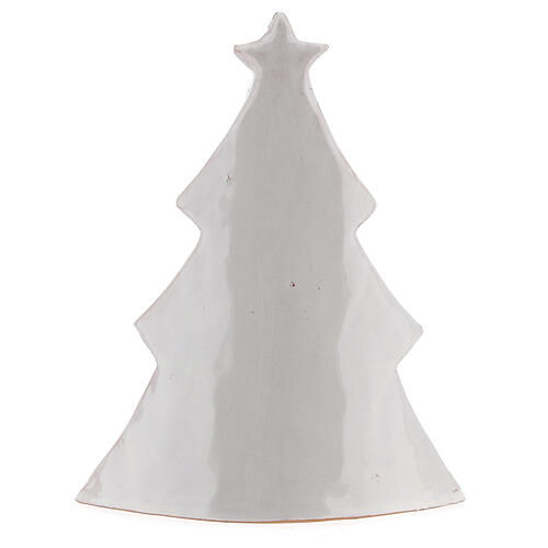 Albero Natale terracotta bianca rilievo Sacra Famiglia Deruta 19x16 cm 4