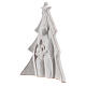 Christmas tree with bas-relief Holy Family in white Deruta terracotta 19x16 cm s2