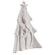 Christmas tree with bas-relief Holy Family in white Deruta terracotta 19x16 cm s3