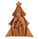 Christmas tree with Holy Family bas-relief in natural Deruta terracotta 19x16 cm s1