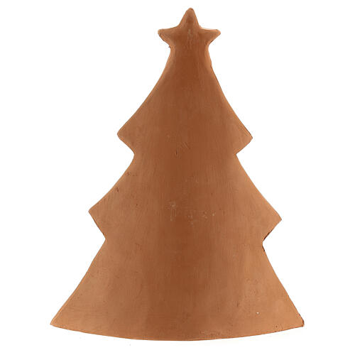 Naturalna kompozycja z terakoty, choinka, Święta Rodzina, Deruta, 19 cm 4