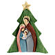 Crèche sapin Sainte Famille terre cuite colorée Deruta 19x16 cm s1