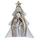 Árvore de Natal terracota branca e dourada Sagrada Família em relevo Deruta 19x16 cm s1