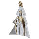 Árvore de Natal terracota branca e dourada Sagrada Família em relevo Deruta 19x16 cm s2