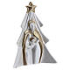 Árvore de Natal terracota branca e dourada Sagrada Família em relevo Deruta 19x16 cm s3