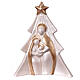 Holy Family Christmas tree decoration in Deruta terracotta with glitters 19 cm s1