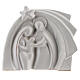 White Holy Family modern style in Deruta terracotta 14x16 cm s1