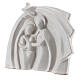 White Holy Family modern style in Deruta terracotta 14x16 cm s2