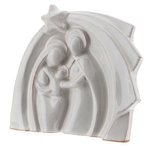 Cabaña Natividad estilo moderno terracota blanca Deruta 14x16 cm 2