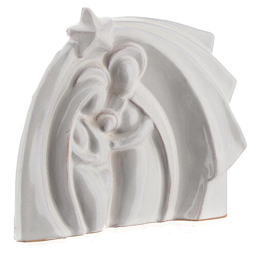 Cabaña Natividad estilo moderno terracota blanca Deruta 14x16 cm 3