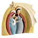 Colored Holy Family bas-relief statue in Deruta terracotta 14x16 cm s3