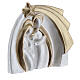 Holy Family modern style in white and gold Deruta terracotta 14x16 cm s3