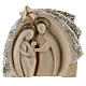 Holy Family figure with stable ivory gold decor in Deruta terracotta 14x16 cm s1