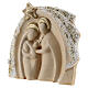 Holy Family figure with stable ivory gold decor in Deruta terracotta 14x16 cm s2