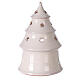 Christmas tree candle holder with Holy Family in white Deruta terracotta 15 cm s4