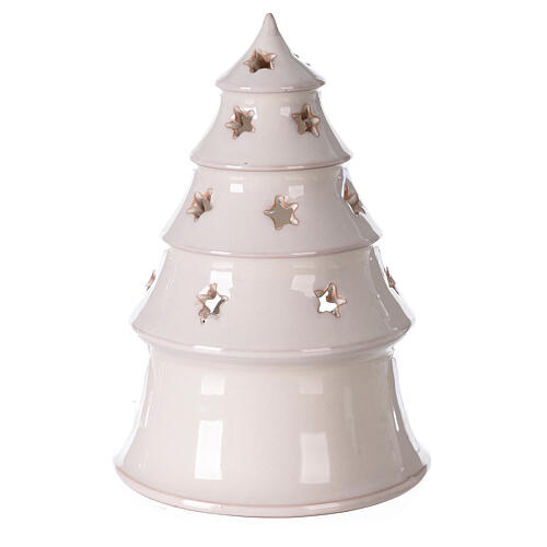 Christmas tree with Holy Family figures in white Deruta terracotta 20 cm 4