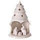 Albero terracotta Sacra Famiglia traforato stelle bianco Deruta 20 cm s1
