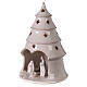 Holy Family in Christmas tree candle holder in white Deruta terracotta 25 cm s2