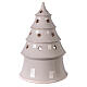 Holy Family in Christmas tree candle holder in white Deruta terracotta 25 cm s4