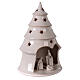Christmas tree candle holder with Nativity white Deruta terracotta 25 cm s3