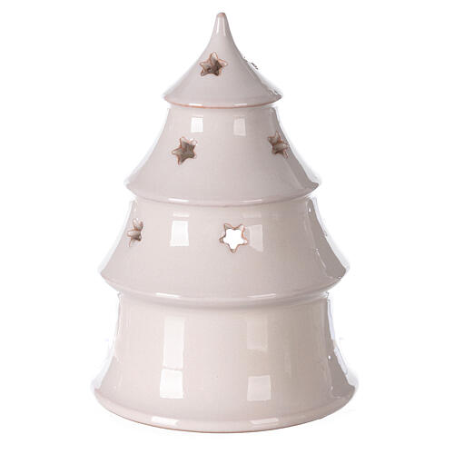 Holy Family in Christmas tree candle holder, two-tone Deruta terracotta 15 cm 4