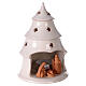 Holy Family in Christmas tree candle holder, two-tone Deruta terracotta 15 cm s3