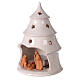 Christmas tree candle holder with Holy Family bi-colored Deruta terracotta 15 cm s2