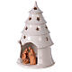 Holy Family in white Christmas tree candle holder Deruta terracotta 20 cm s2