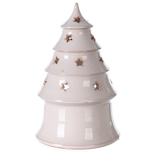 Sapin Noël photophore terre cuite bicolore Deruta 20 cm 4