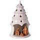 Árvore de Natal com vela e Sagrada Família terracota branca e natural Deruta 20 cm s1